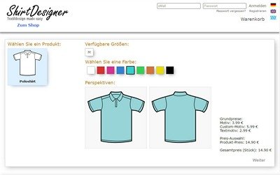Shirt-Designer Startseite